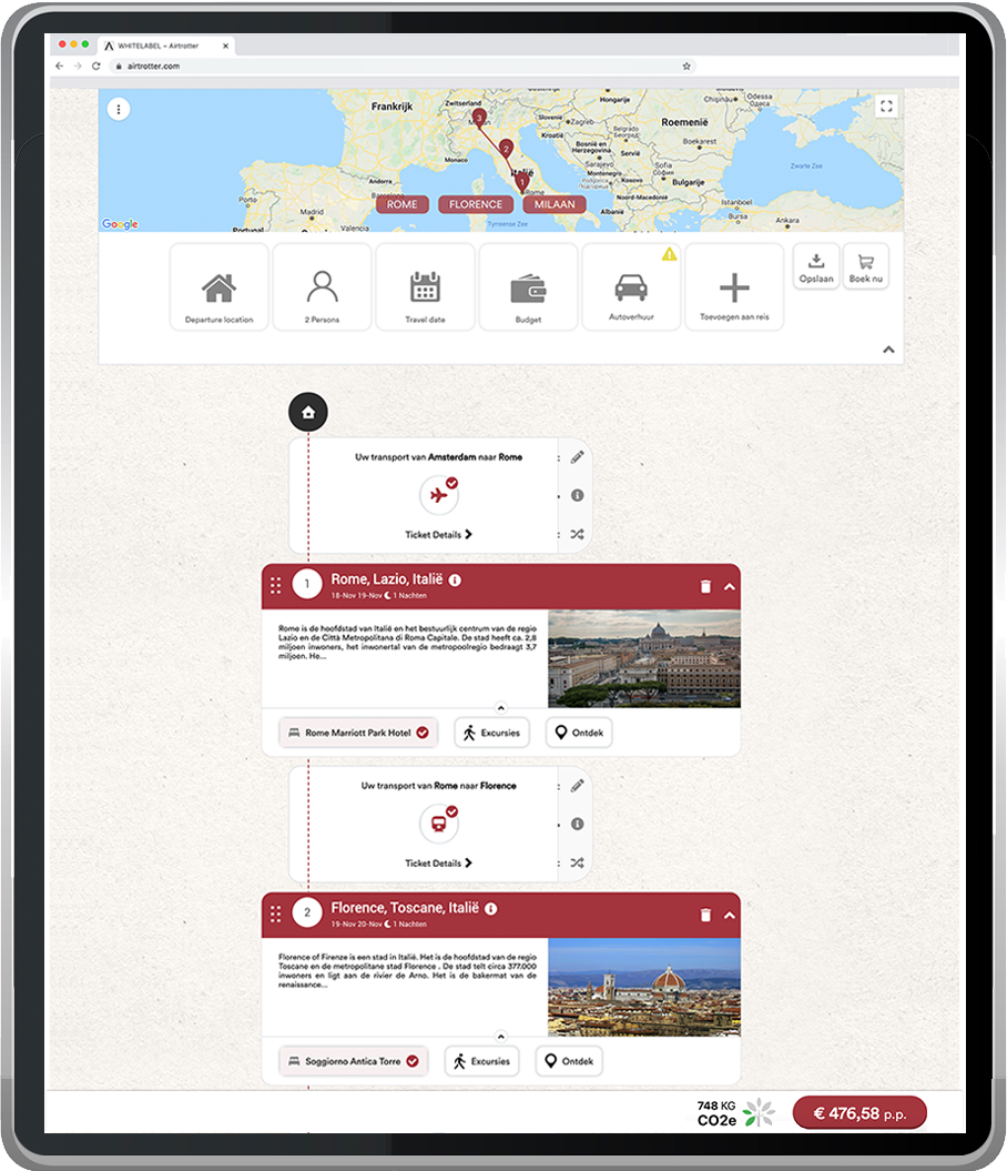 Airtrotter Whitelabel Travel Planner